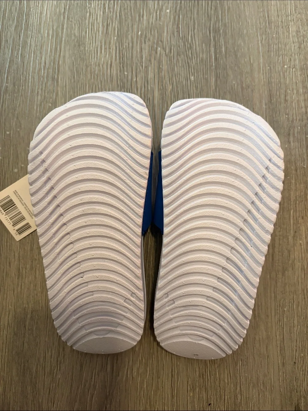 Kids Nike Kawa Slides Slipon Boys Girls Sandals Royal/White Thunder Blue New 11C